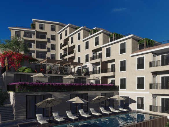 stanovi u luksuznom kompleksu u Bečićima sa pogledom na more