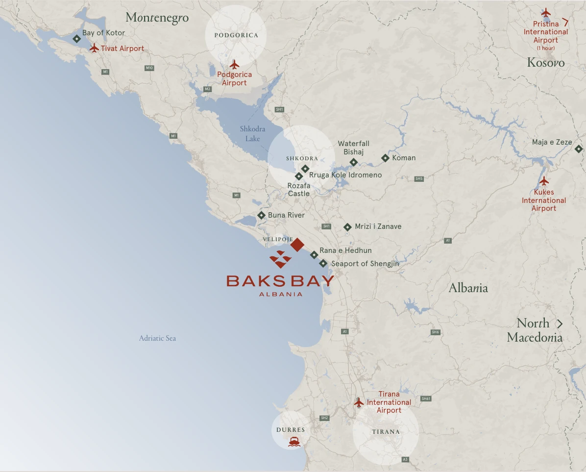 Mapa lokacije Baks Bay u Velipoji