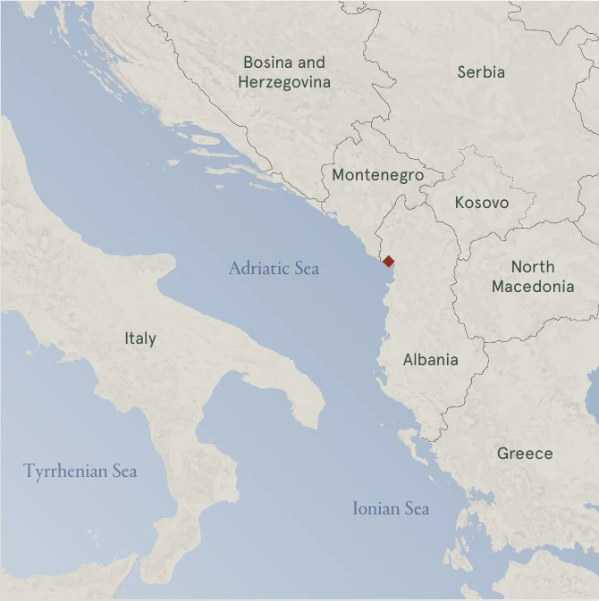 Mapa Jadranskog regiona i položaj Baks Bay