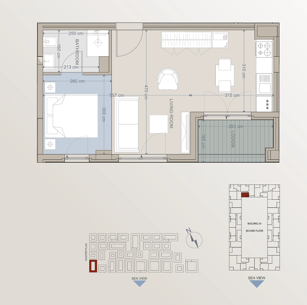 Ilustrativni plan studio apartmana
